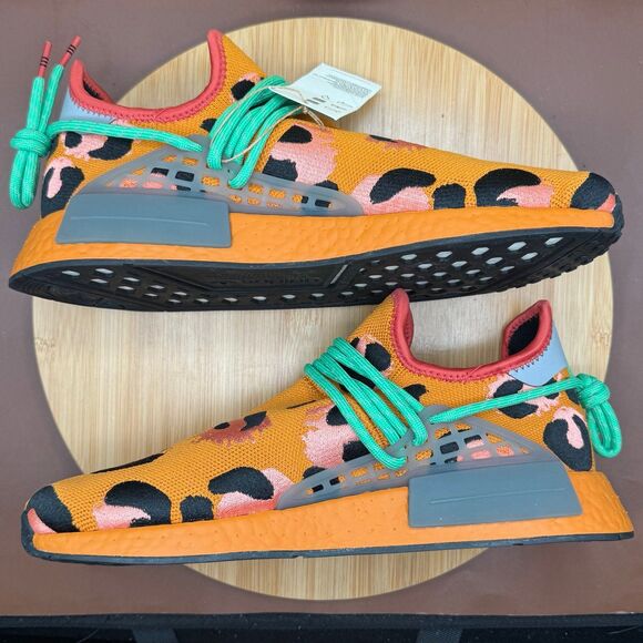 Adidas x Pharrell Williams HU NMD Animal Print Orange Size 10 NEW - Picture 4 of 10